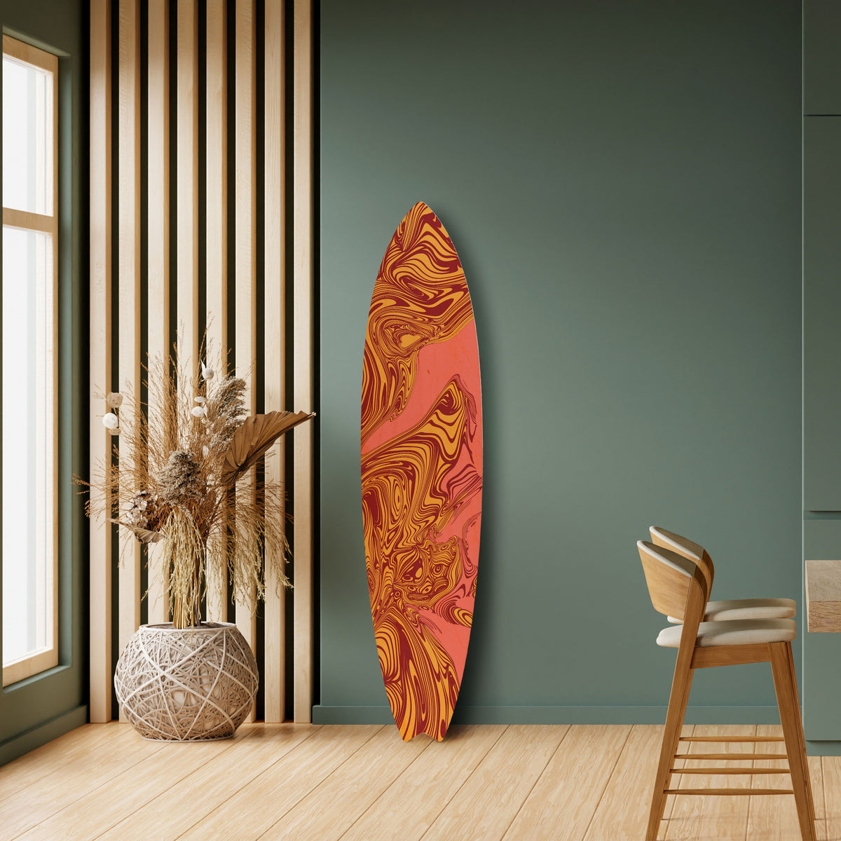 FLOATING THOUGHTS Dekorativní panel ve tvaru surfu