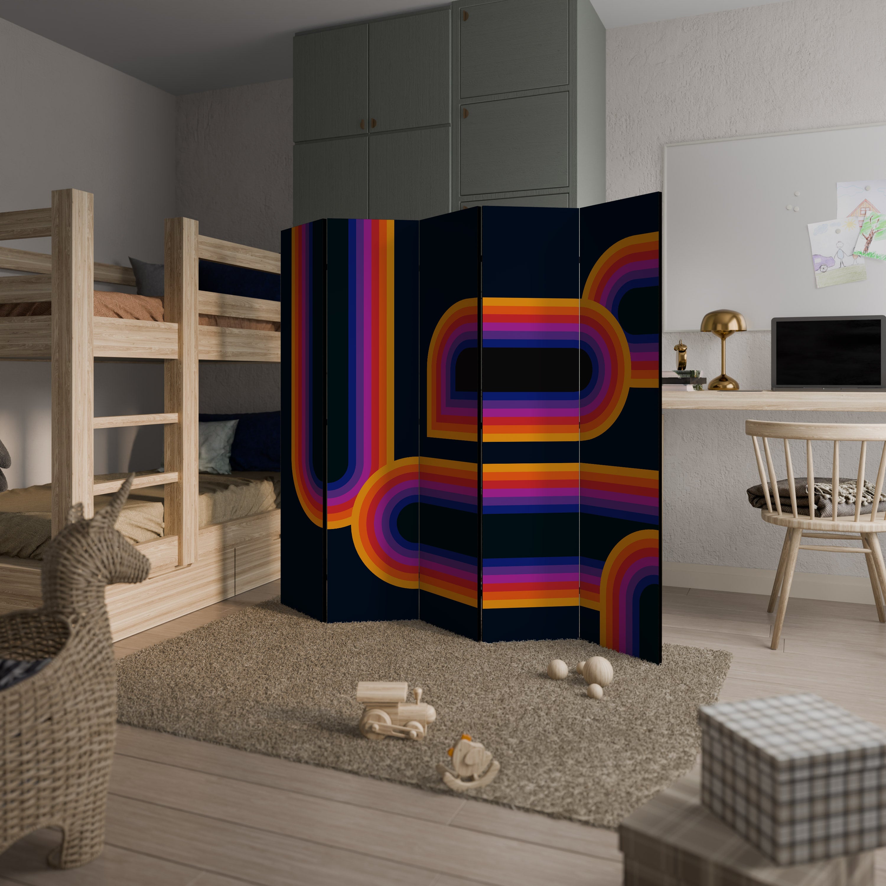 BLINDED BY THE LIGHTS 5-Panel Room Divider