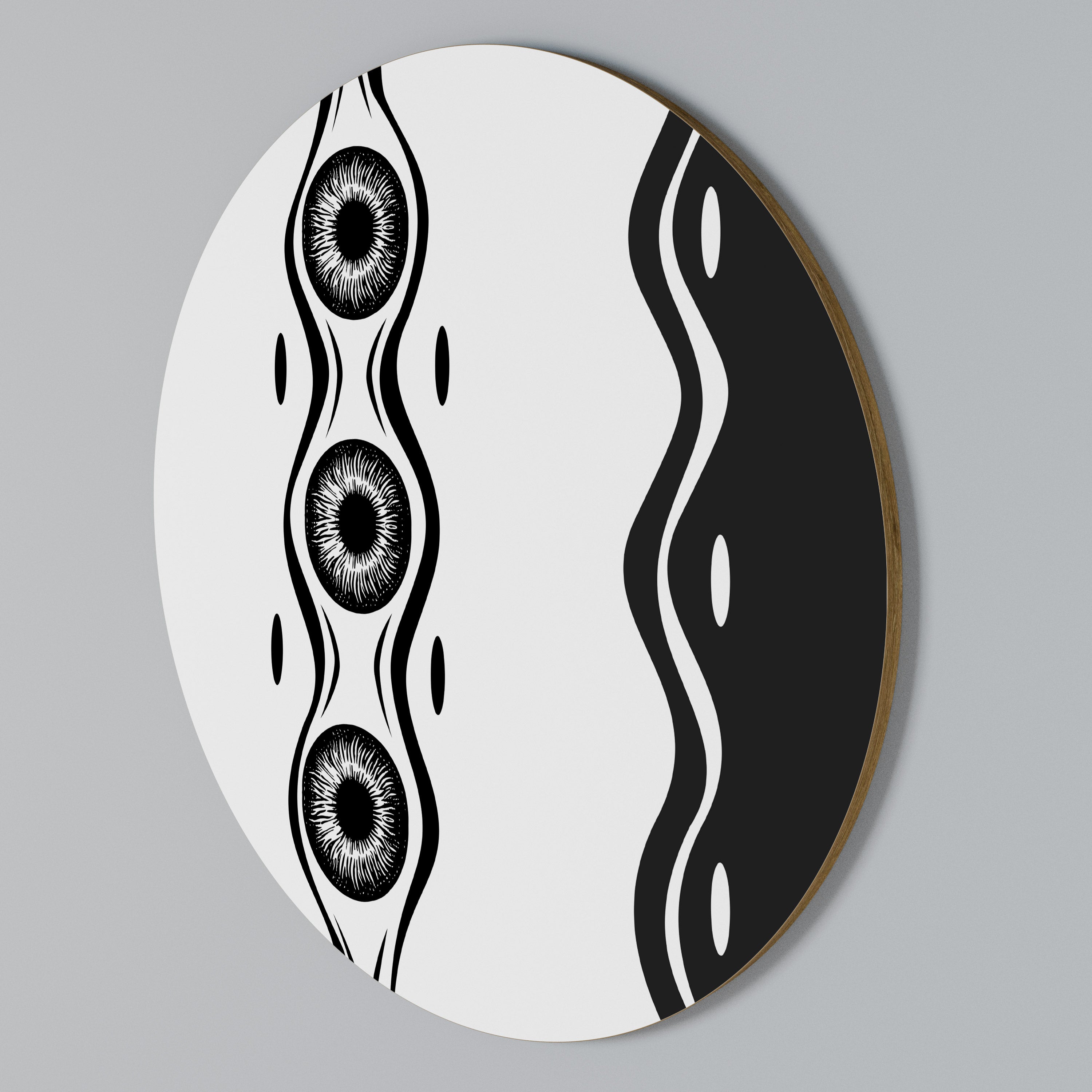 BOLD LINEAR DANCE Round Wall Art