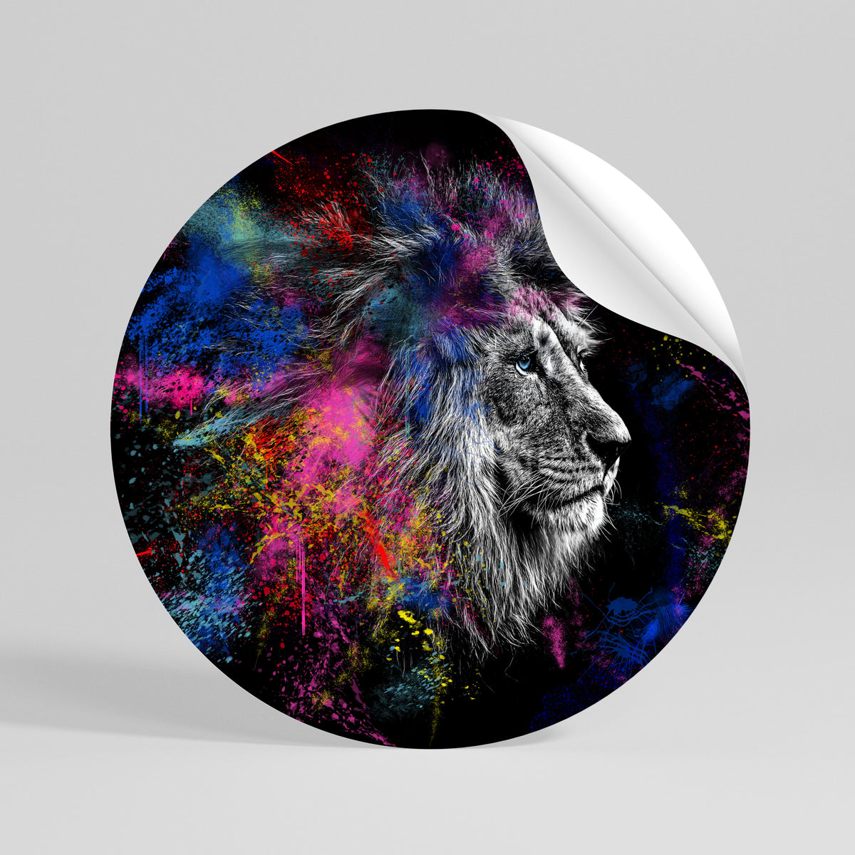 LION ARTISTRY Kulatá samolepka