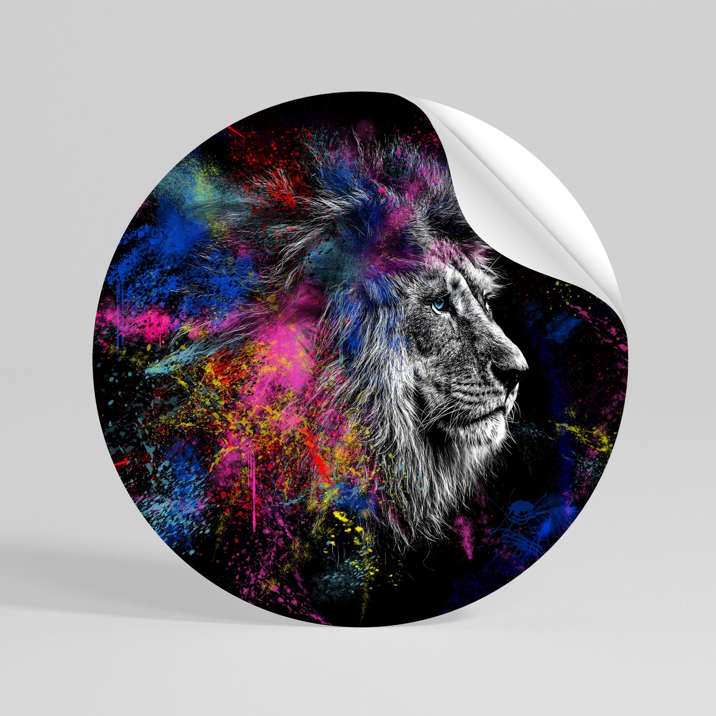 LION ARTISTRY Kulatá samolepka