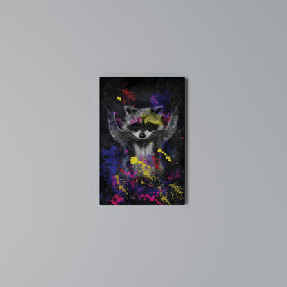 RACCOON ARTISTRY Vertical Canvas Print