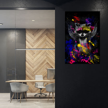 RACCOON ARTISTRY Vertical Canvas Print