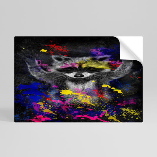 RACCOON ARTISTRY Vodorovný samolepicí plakát