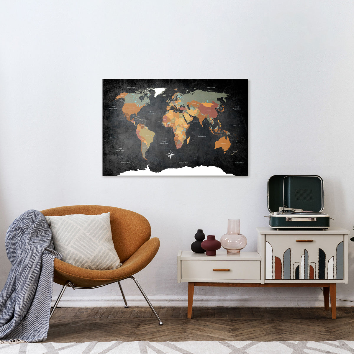 NAVIGATING VIBRANT LANDS Horizontal Canvas Print