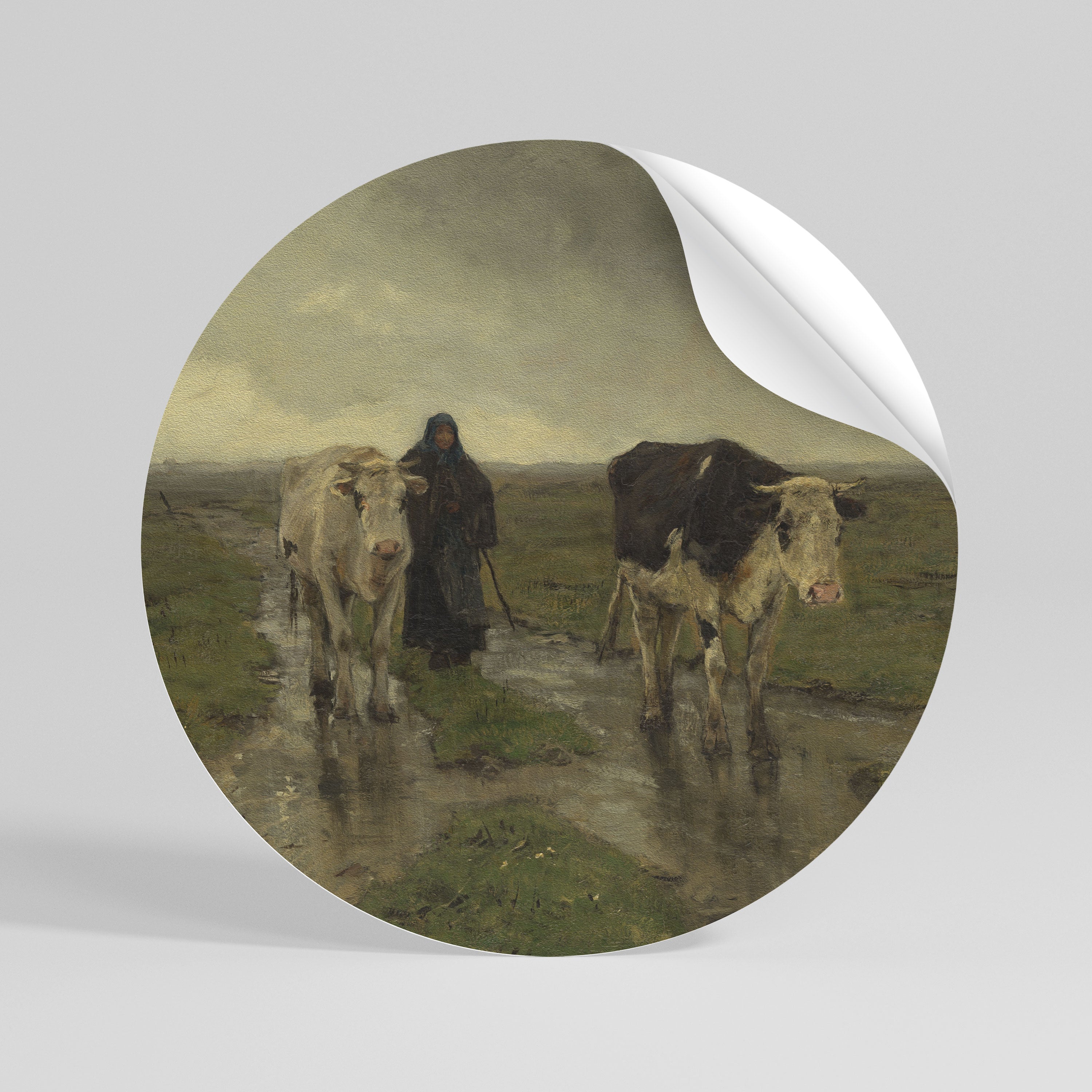 RAINY REFLECTIONS Kulatá samolepka