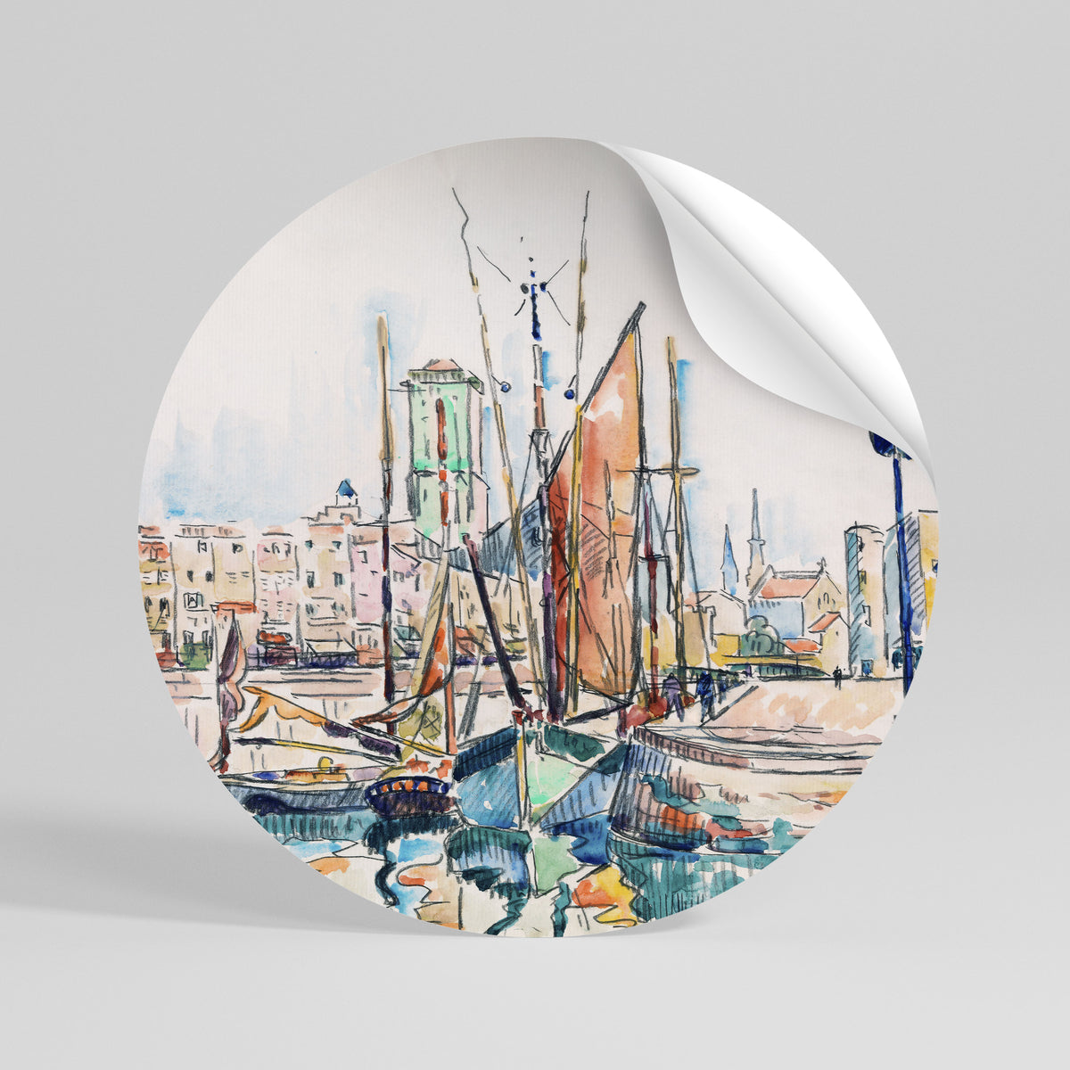 LA ROCHELLE Kulatá samolepka