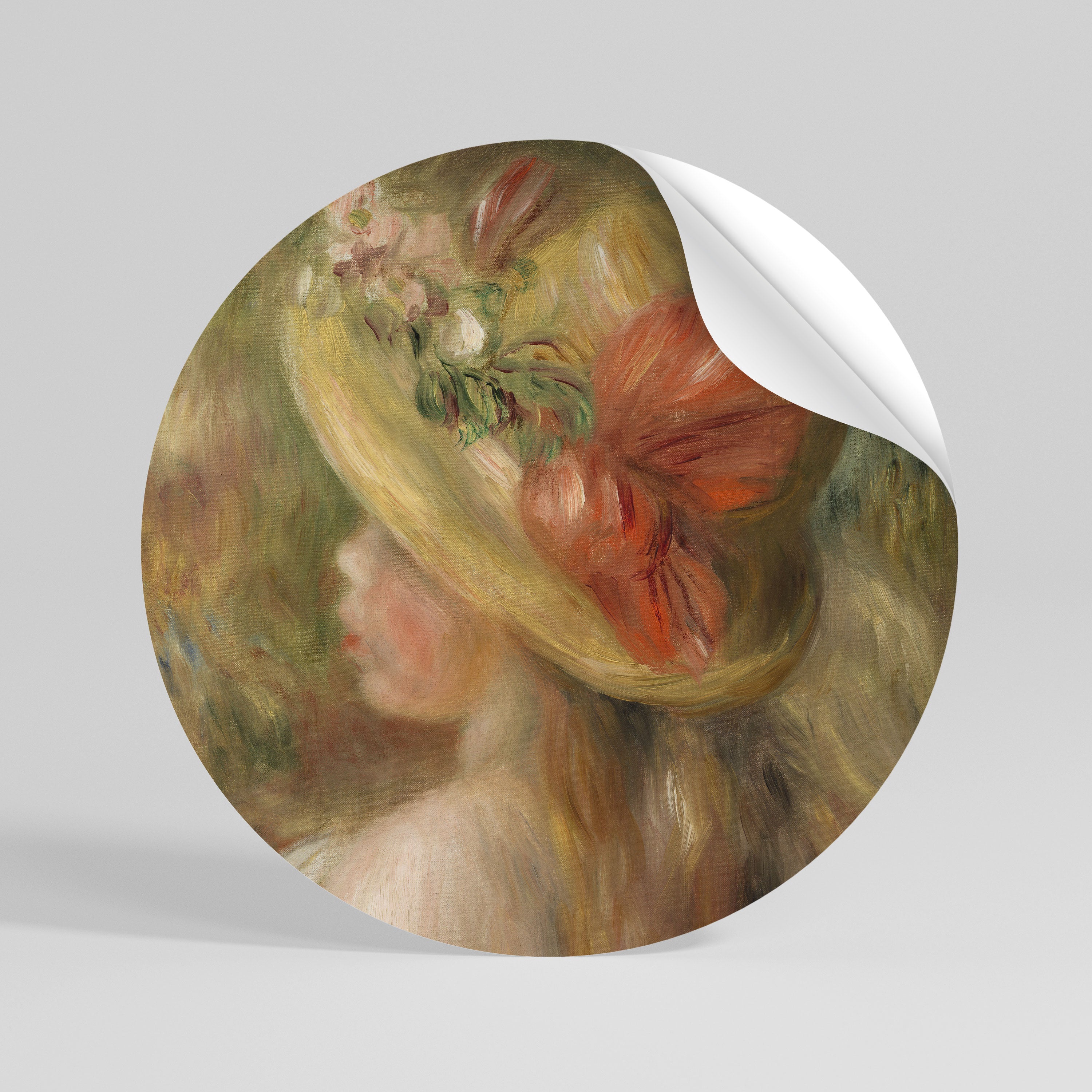 HAT OF PETALS Kulatá samolepka