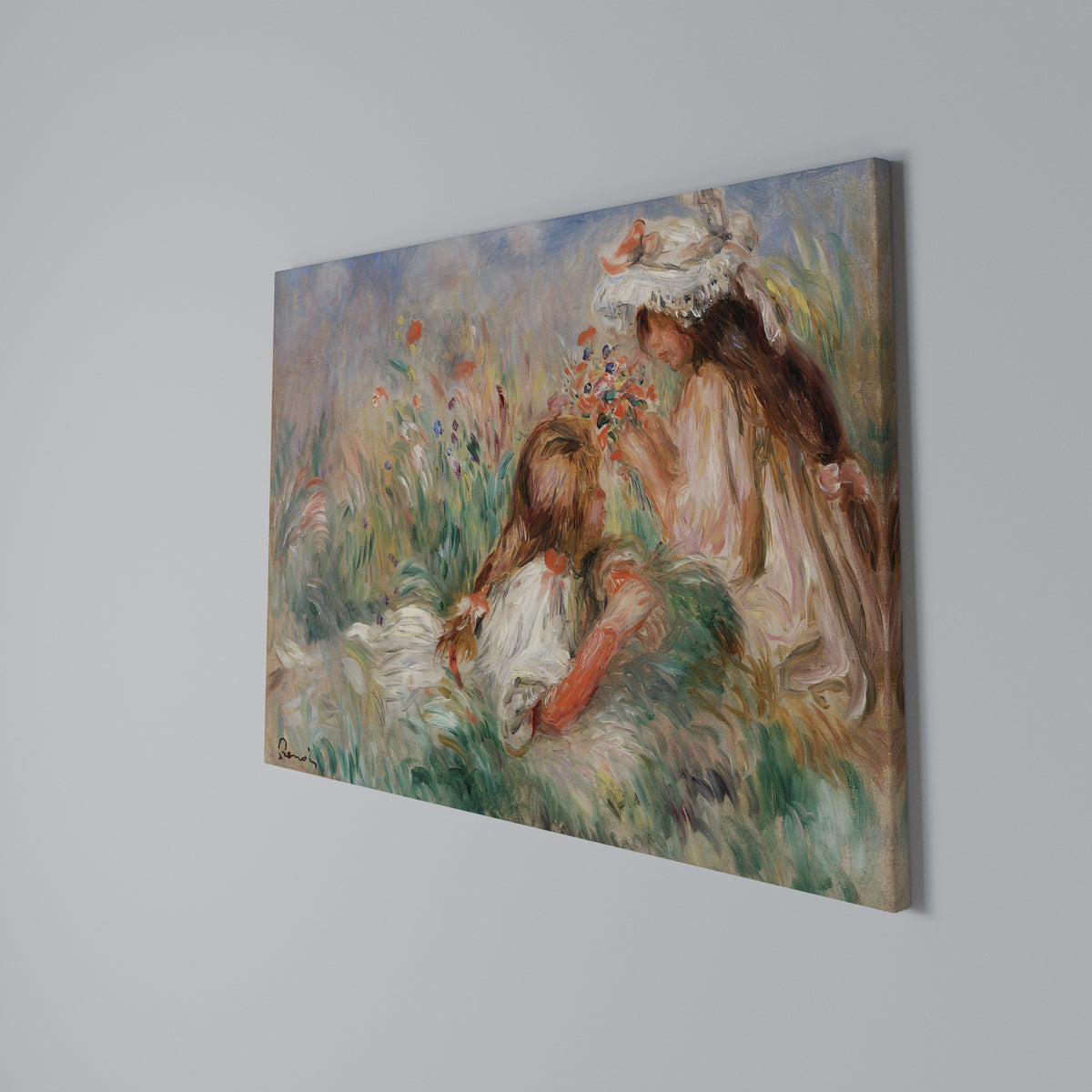 GIRLS IN THE GRASS Horizontal Canvas Print