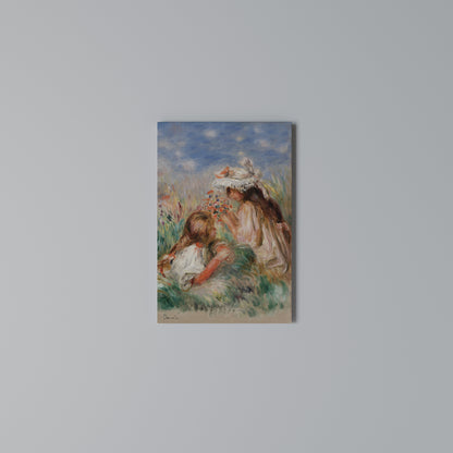 GIRLS IN THE GRASS Vertical Canvas Print
