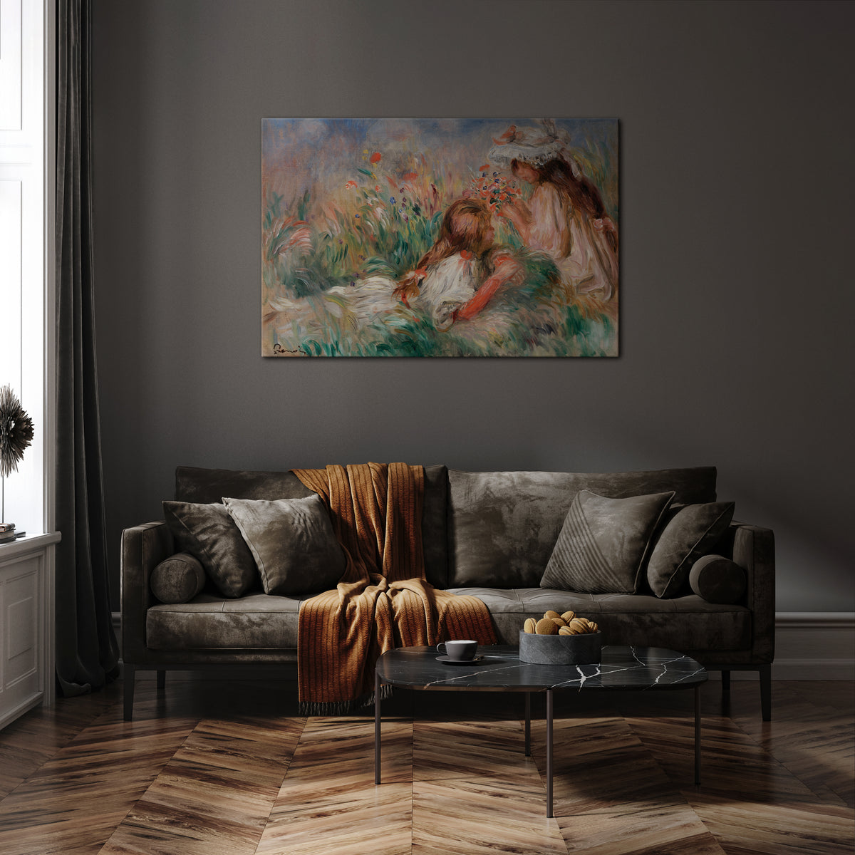 GIRLS IN THE GRASS Horizontal Canvas Print