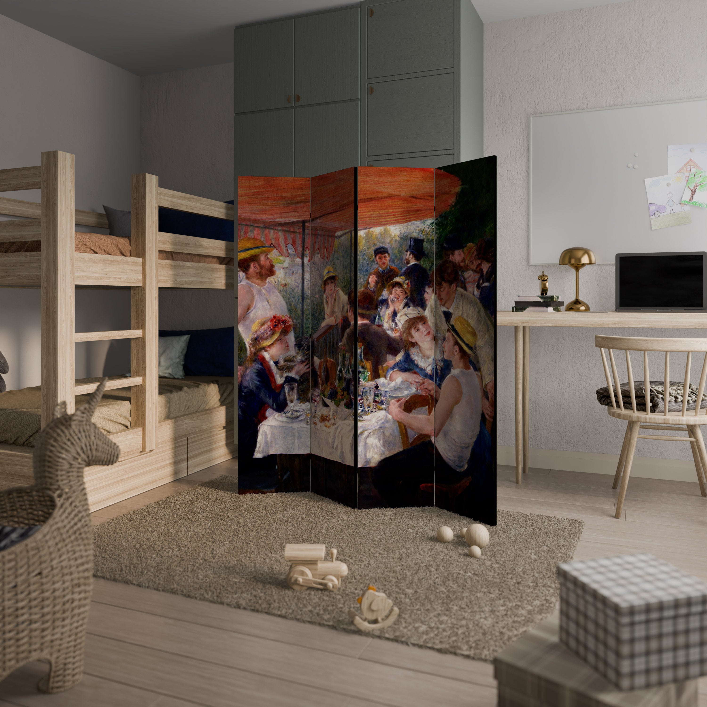 LUNCHEON OF THE BOATING PARTY 4dílný paraván