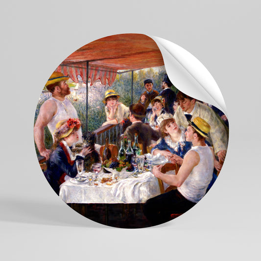 LUNCHEON OF THE BOATING PARTY Kulatá samolepka