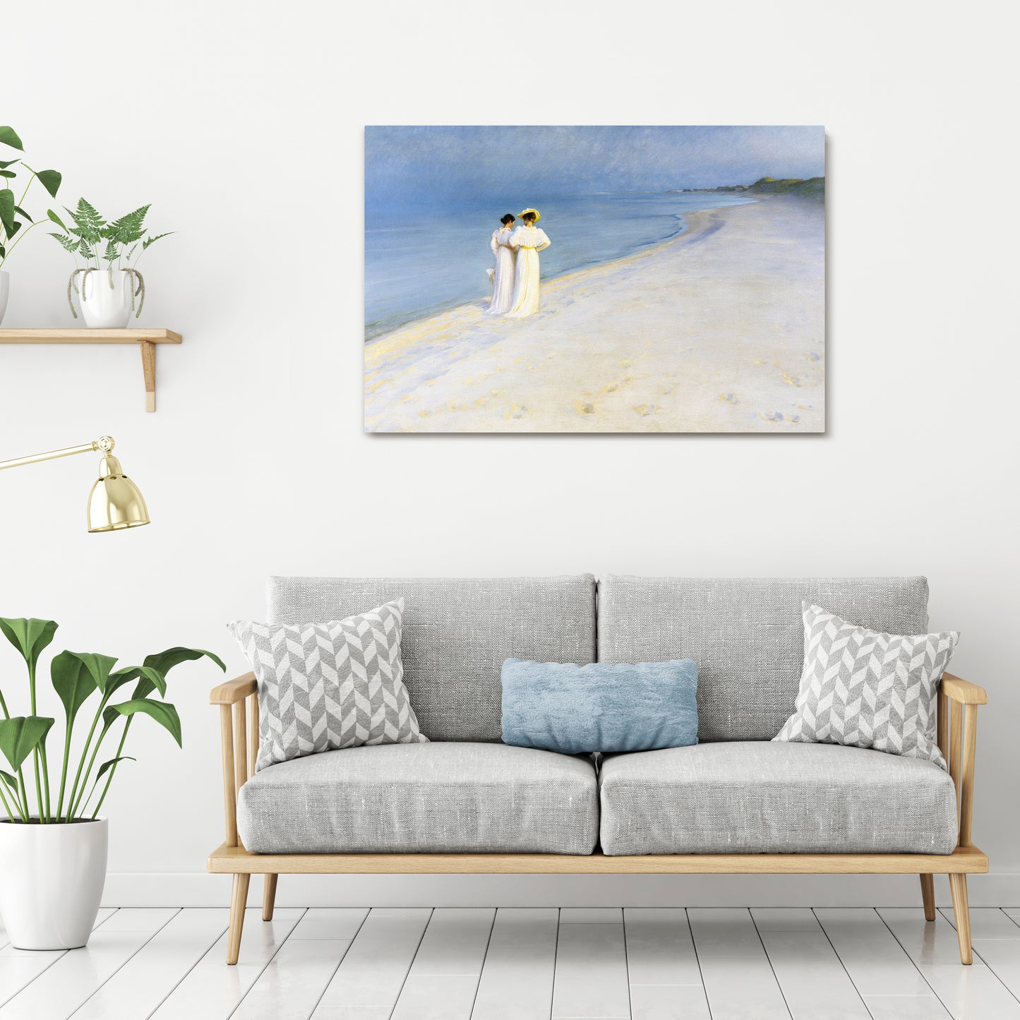 SUMMER EVENING ON SKAGEN'S BEACH Horizontal Canvas Print