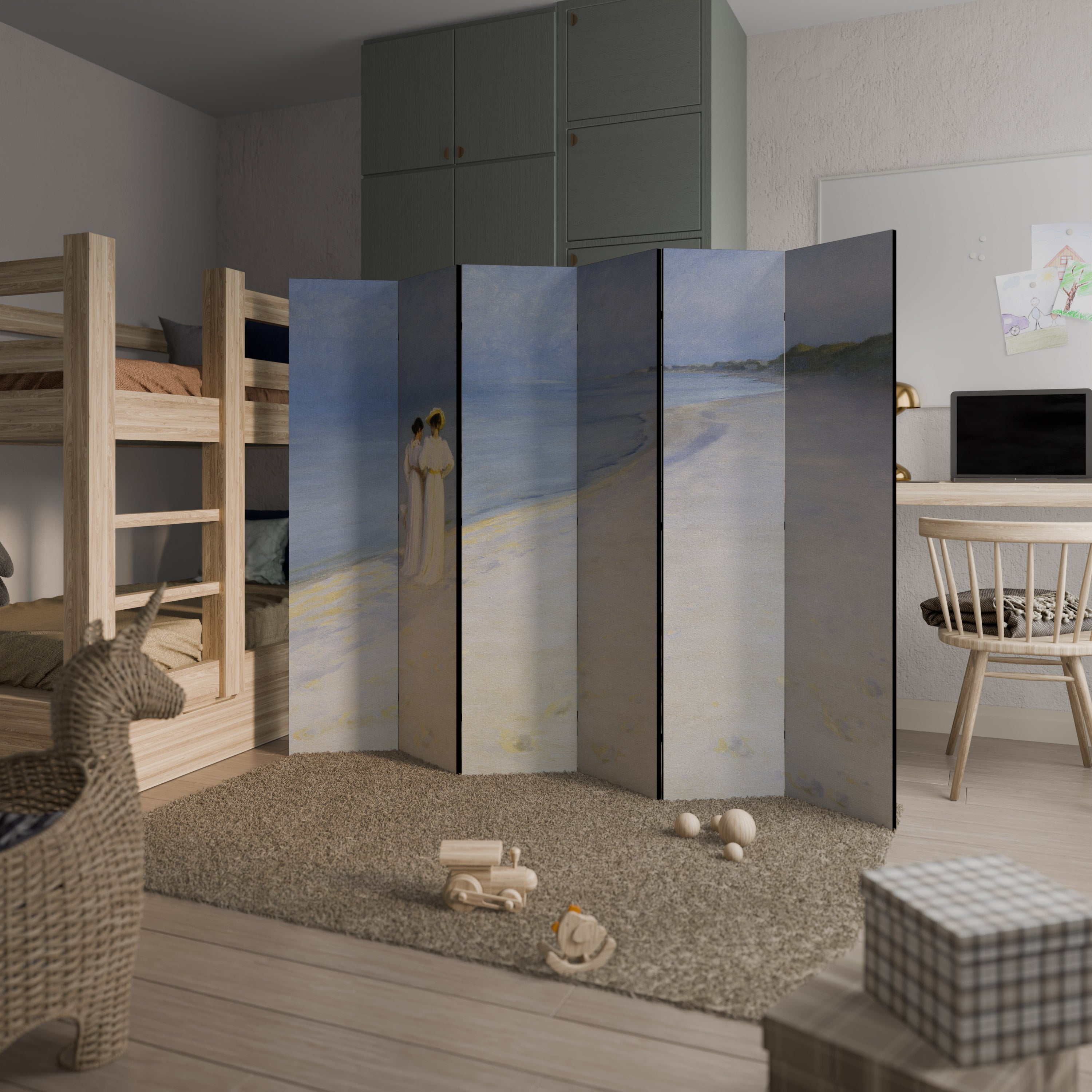 SUMMER EVENING ON SKAGEN'S BEACH 6-Panel Room Divider