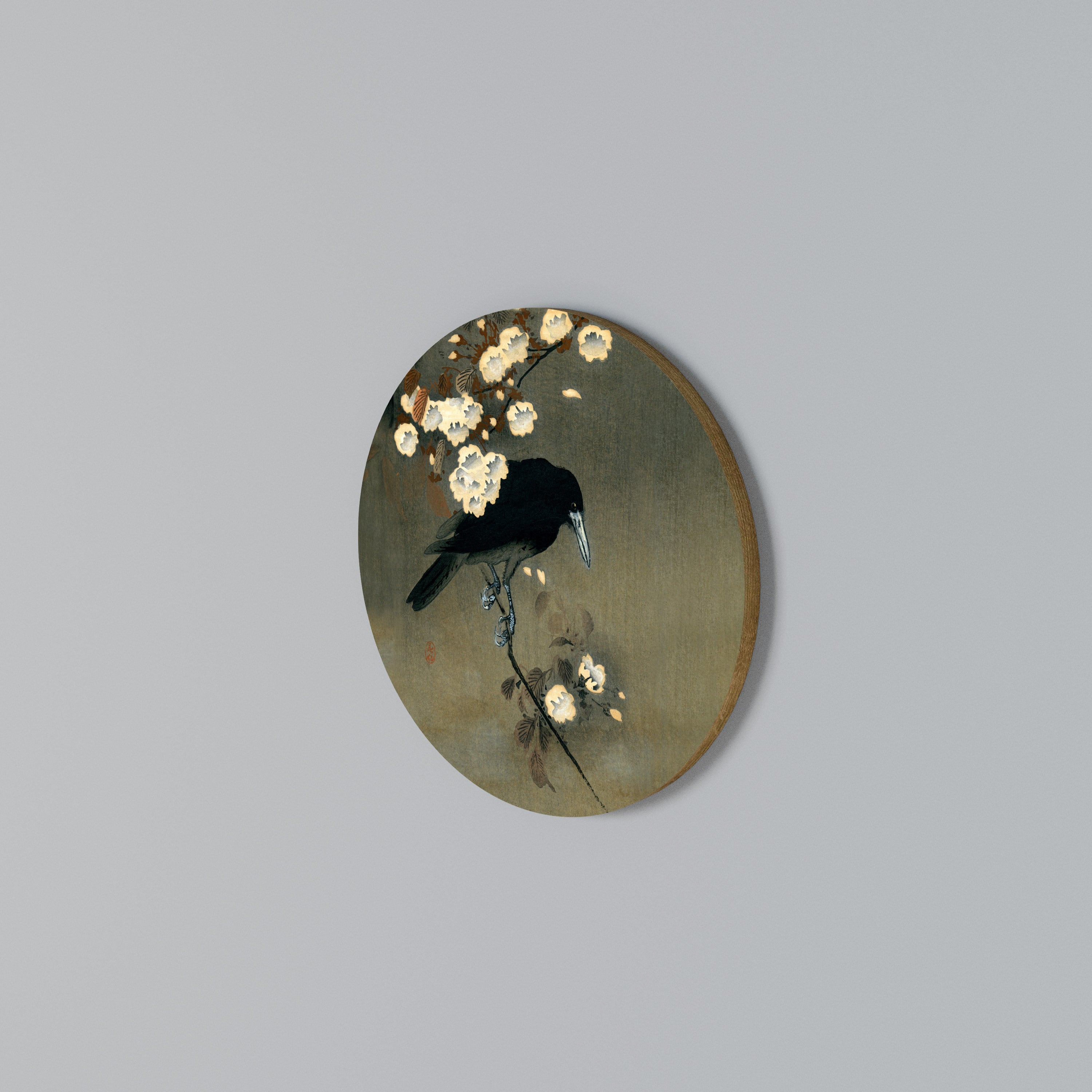PETALS AND CROWS Round Wall Art