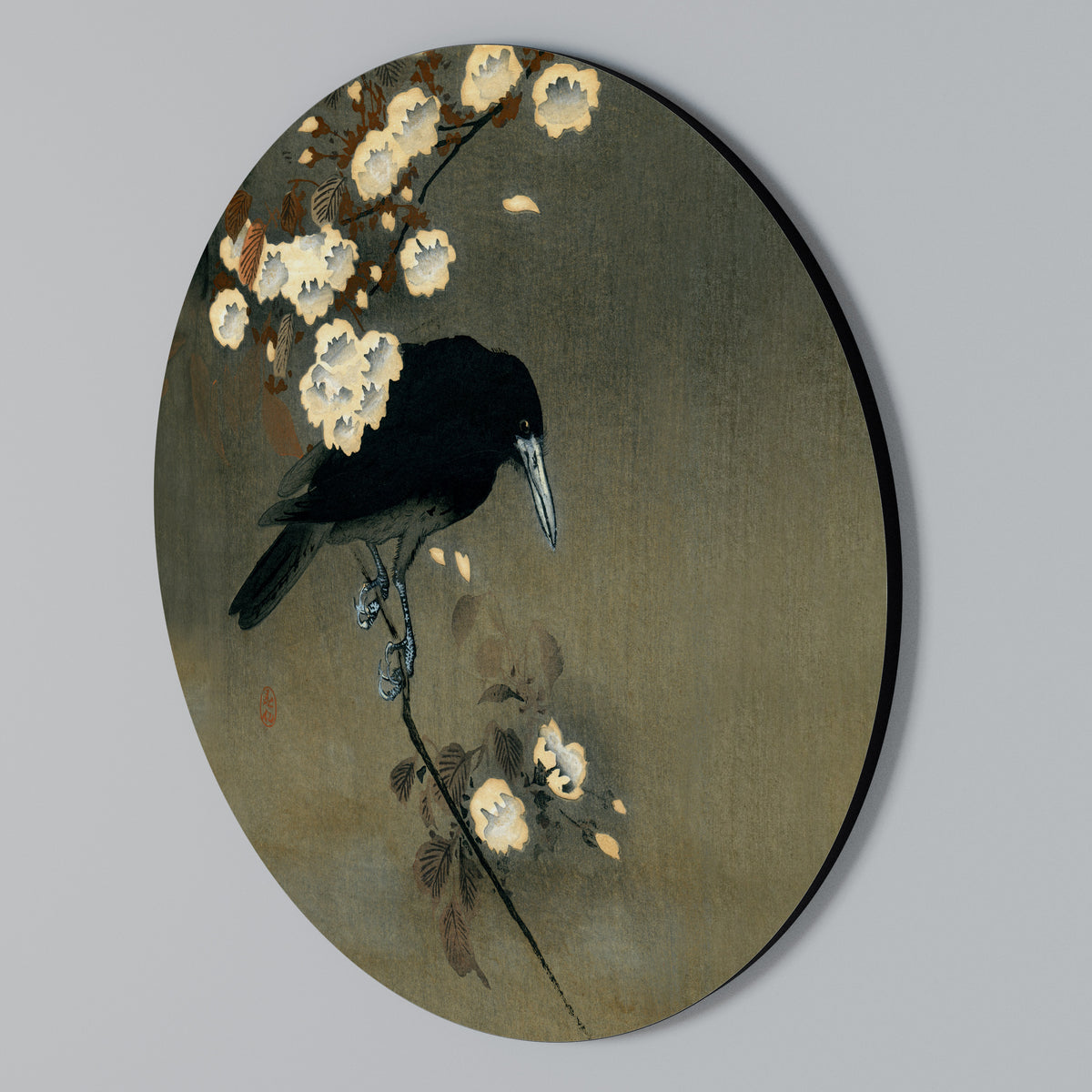 PETALS AND CROWS Kulatá nástěnná dekorace