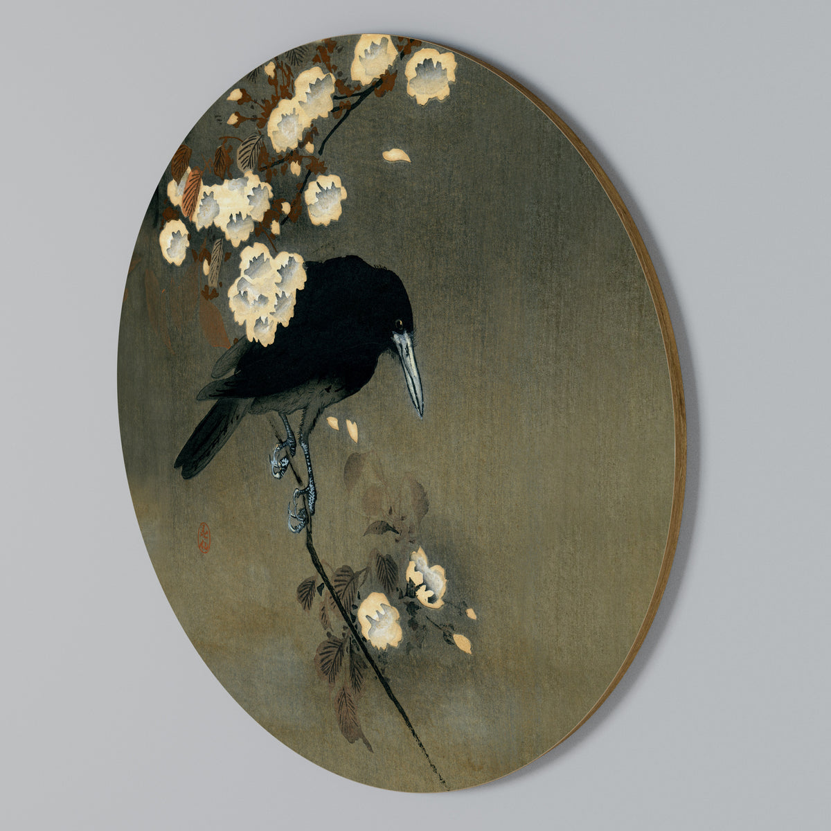 PETALS AND CROWS Kulatá nástěnná dekorace