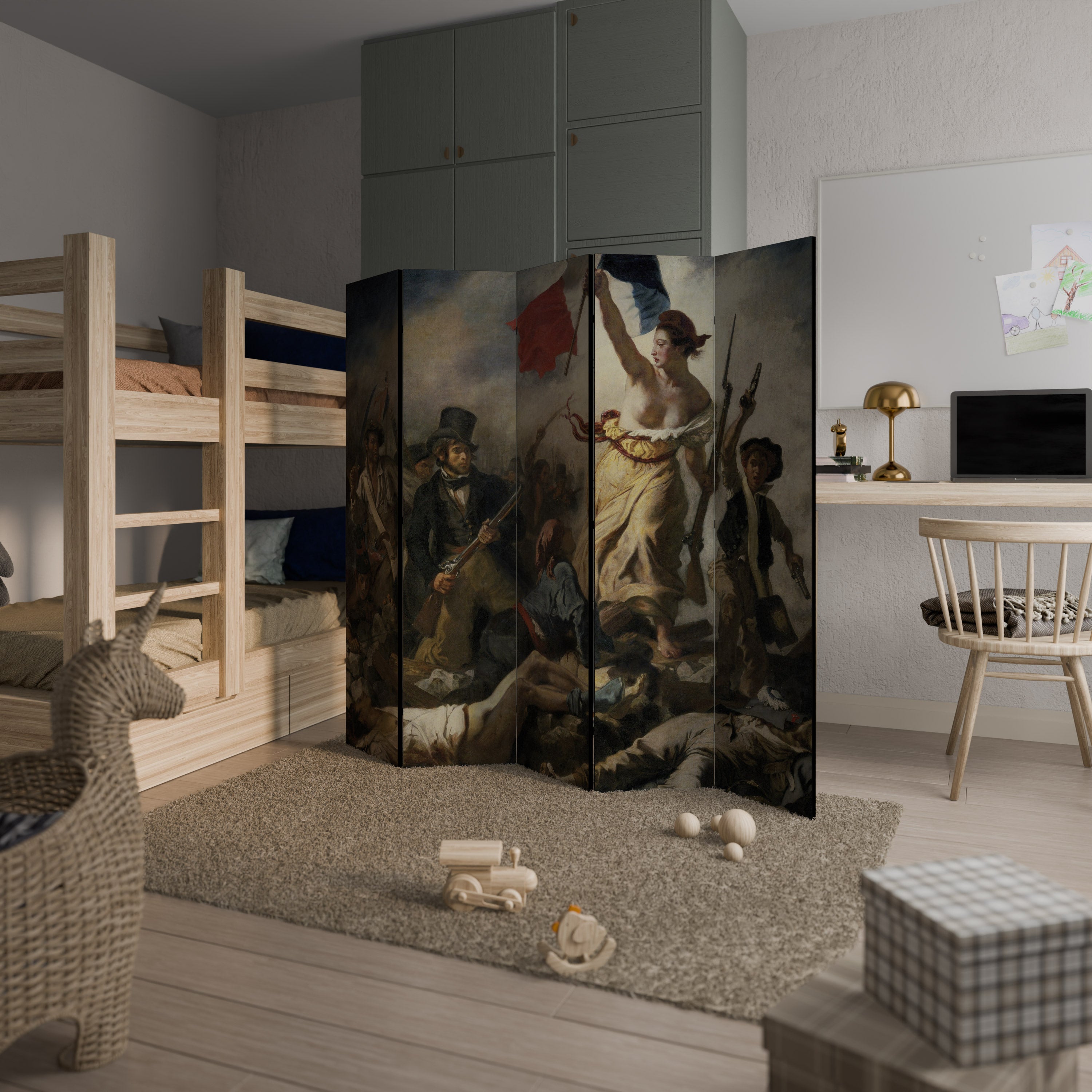 LIBERTY LEADING THE PEOPLE 5-Panel Room Divider