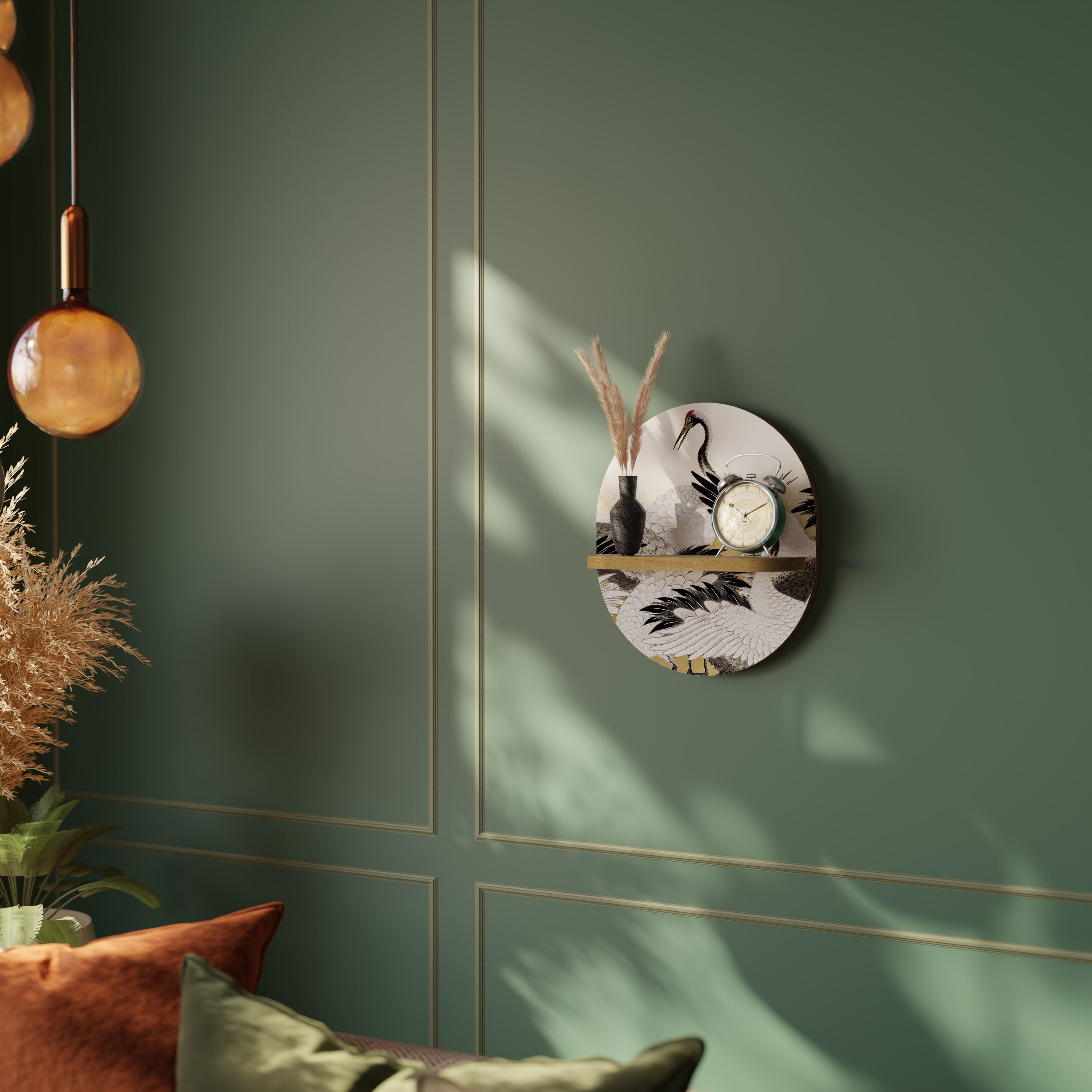 JAPANESE FLOCK OF CRANES Designová police