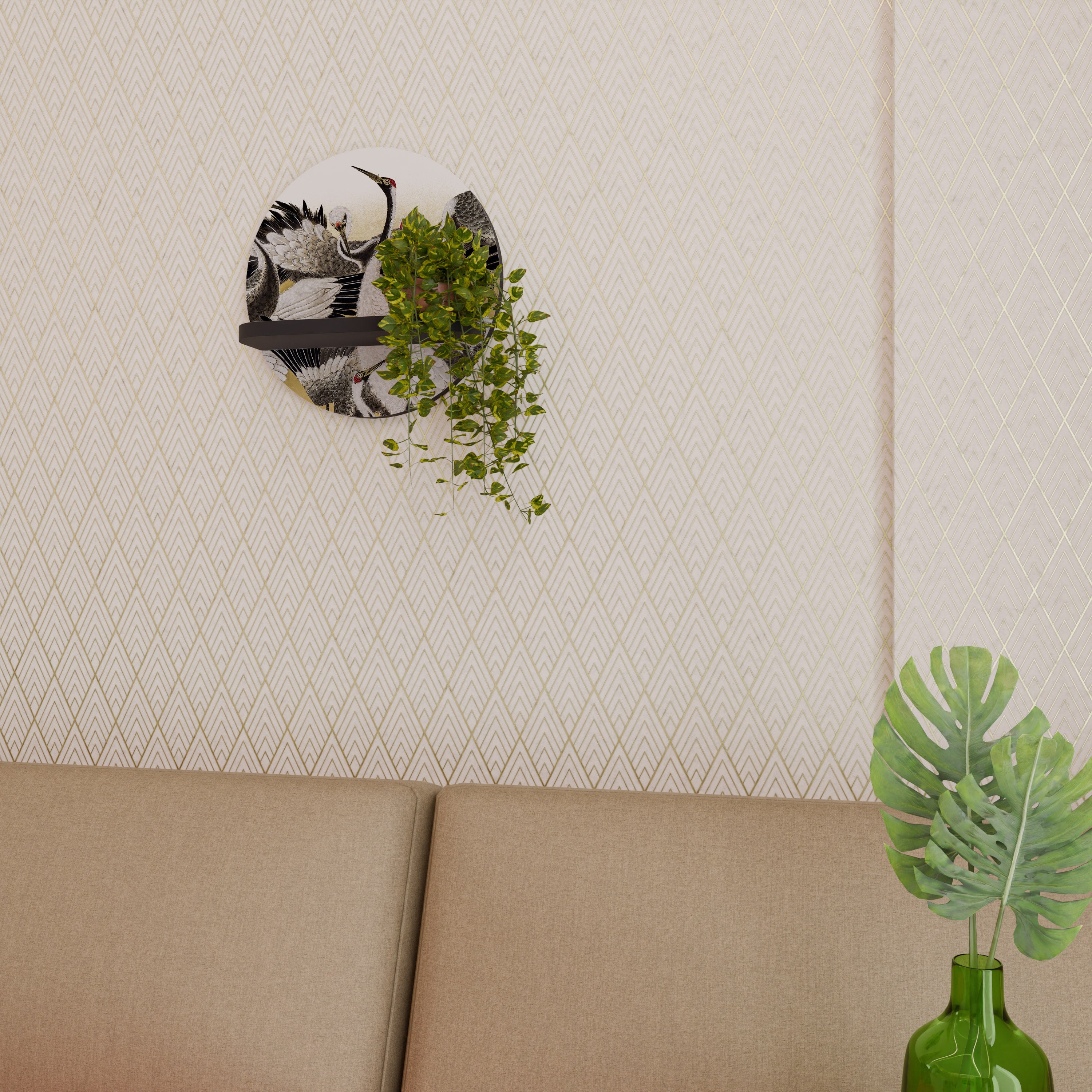 JAPANESE FLOCK OF CRANES Designová police