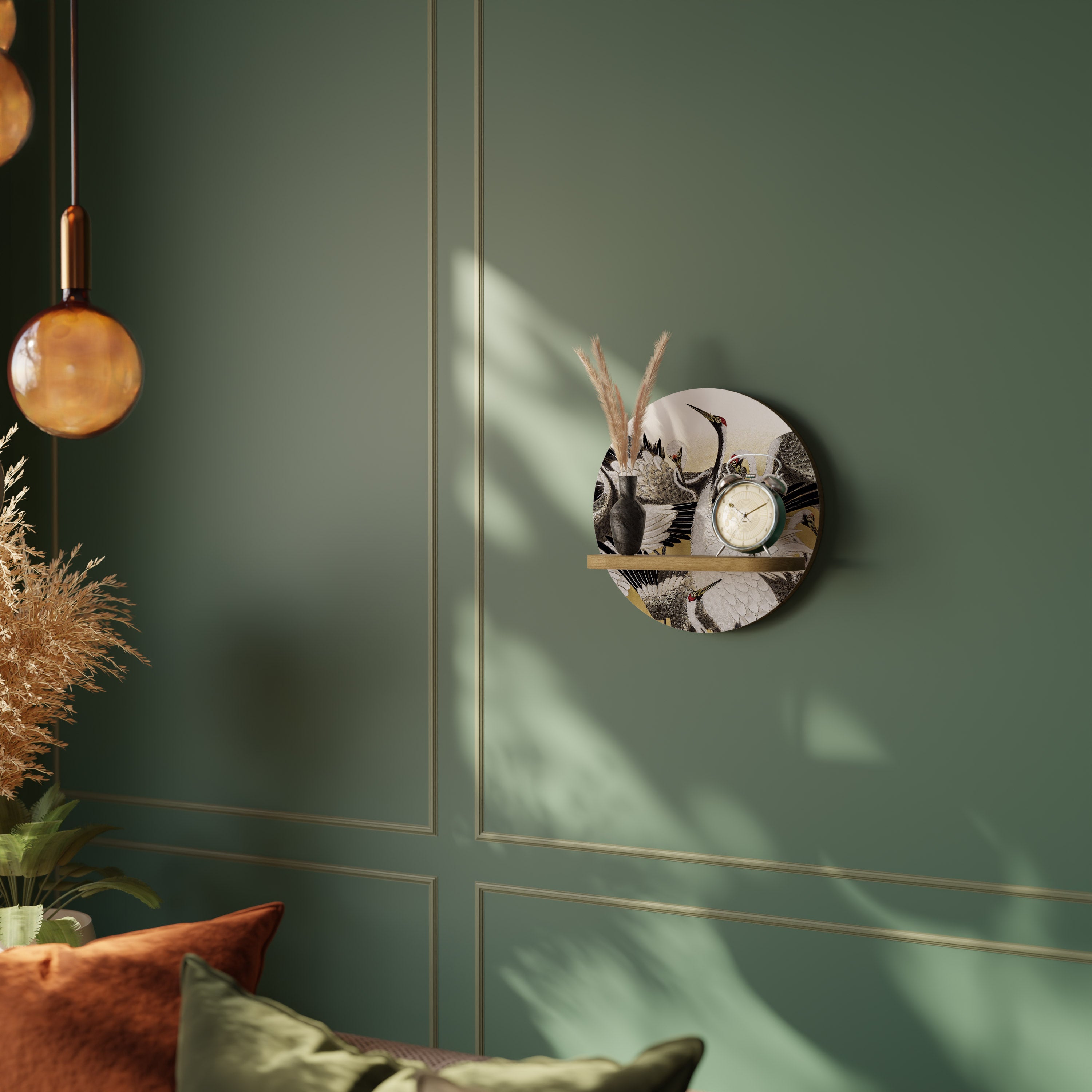 JAPANESE FLOCK OF CRANES Designová police