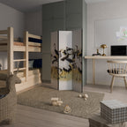 JAPANESE FLOCK OF CRANES 3-Panel Room Divider