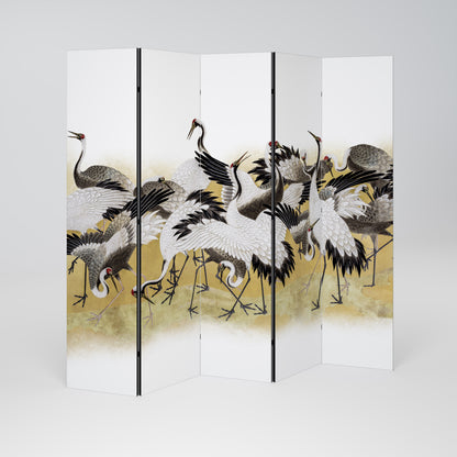 JAPANESE FLOCK OF CRANES 5dílný paraván