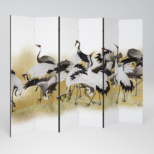 JAPANESE FLOCK OF CRANES 6dílný paraván