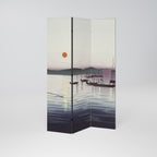 BOATS AND SETTING SUN 3-Panel Room Divider