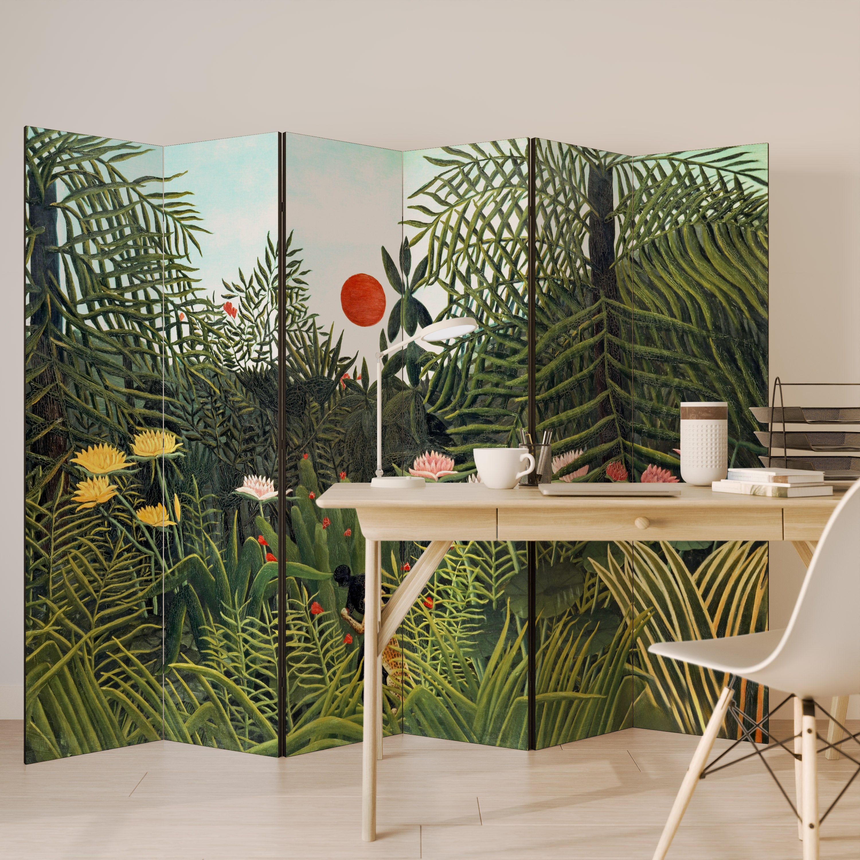 VIRGIN FOREST WITH SUNSET 6-Panel Room Divider