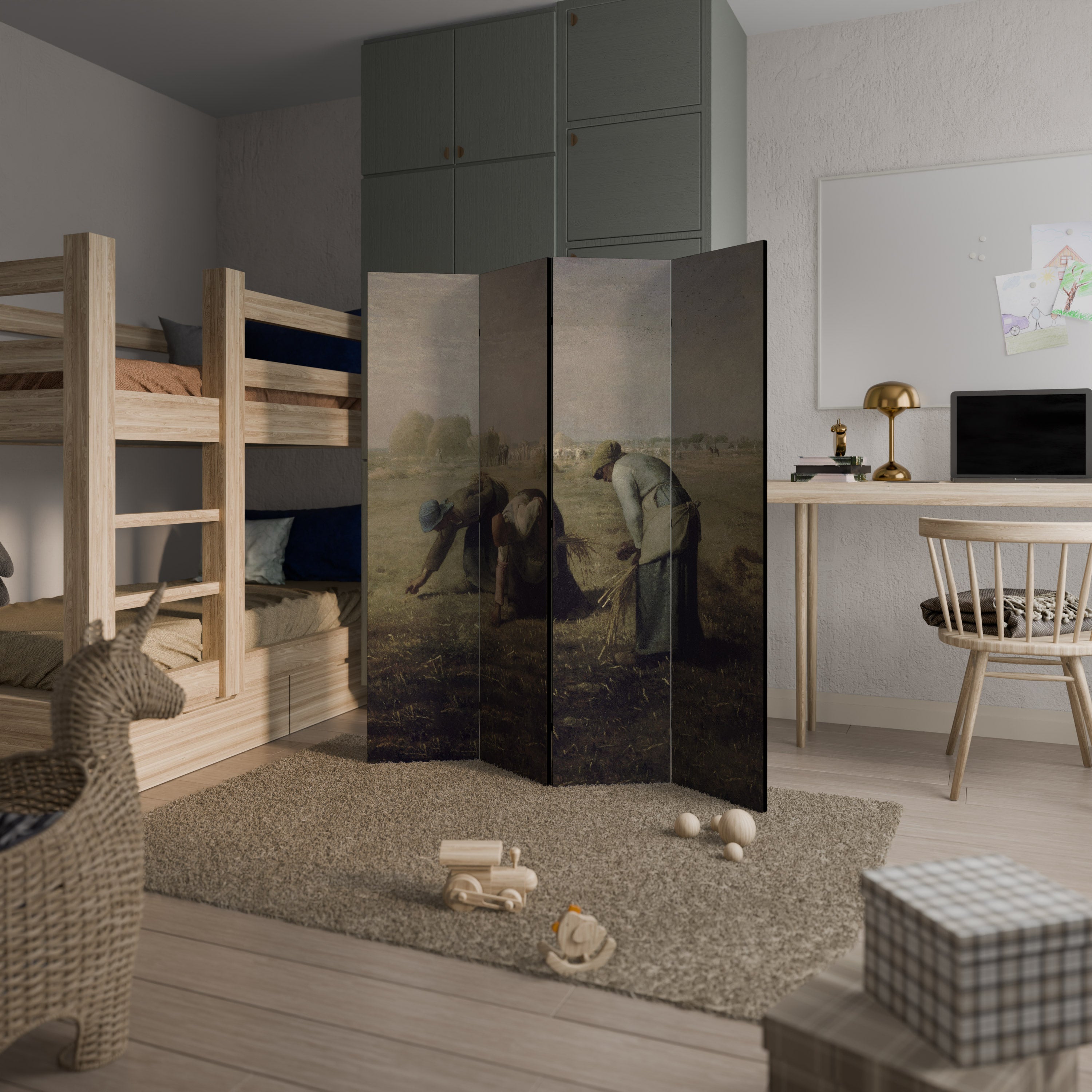 THE GLEANERS 4dílný paraván