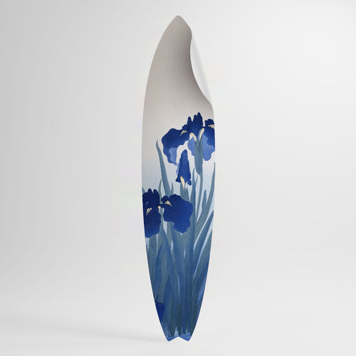 BLUE FLORAL RIDE Peel and Stick Surfboard Sticker
