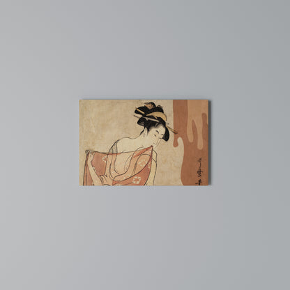WOMAN, CAT AND EXTRA BROWN Horizontal Canvas Print