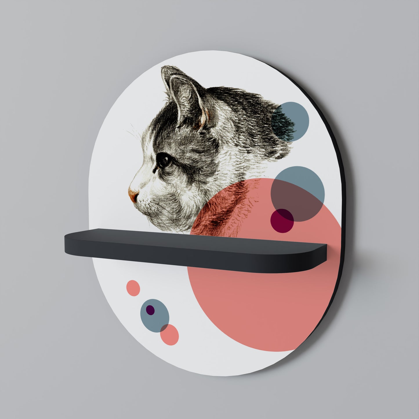 BUBBLE CAT SKETCH Designová police
