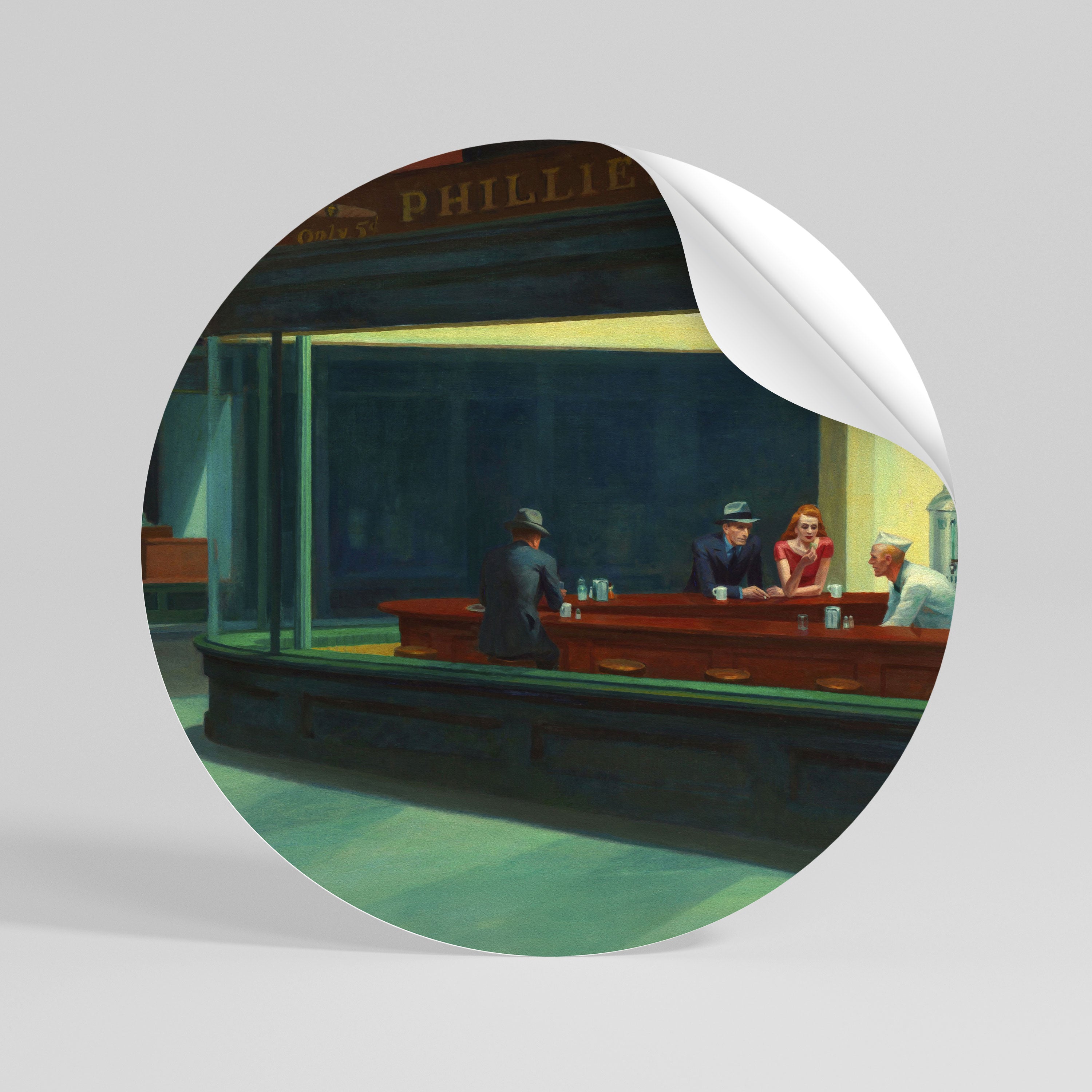 SERENE EVENING CHAT Kulatá samolepka