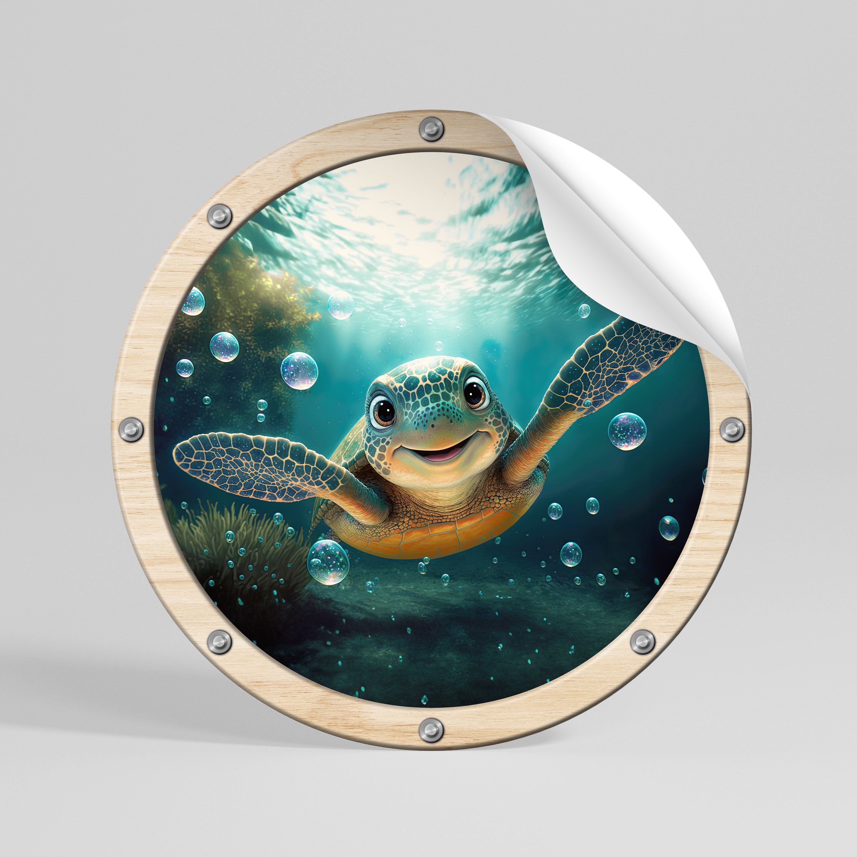 SEASIDE JOY Kulatá samolepka