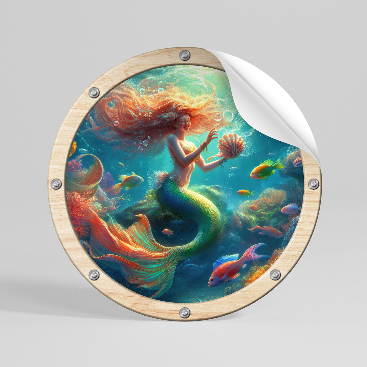 MERMAID DREAMS Kulatá samolepka