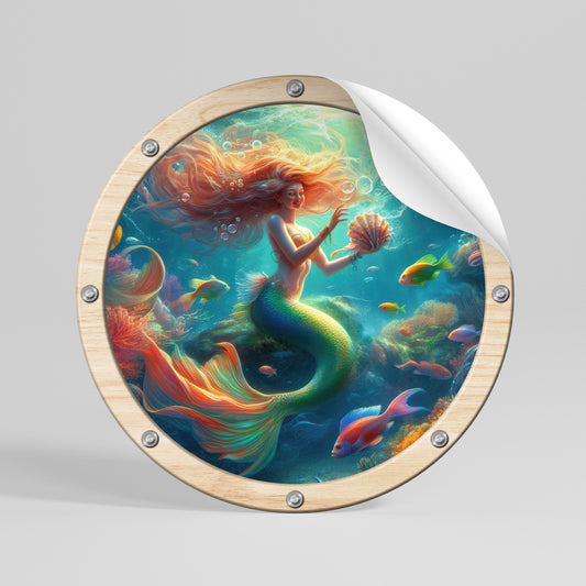 MERMAID DREAMS Kulatá samolepka