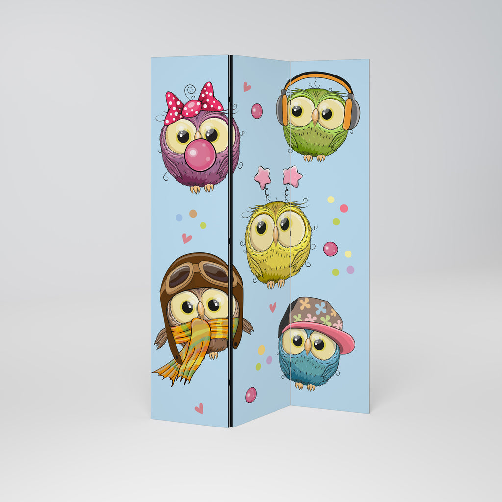 OWLY SQUAD 3-Panel Room Divider