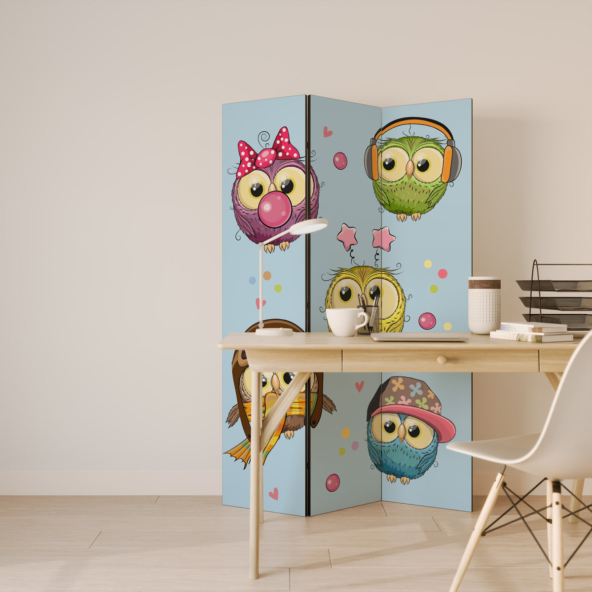 OWLY SQUAD 3dílný paraván