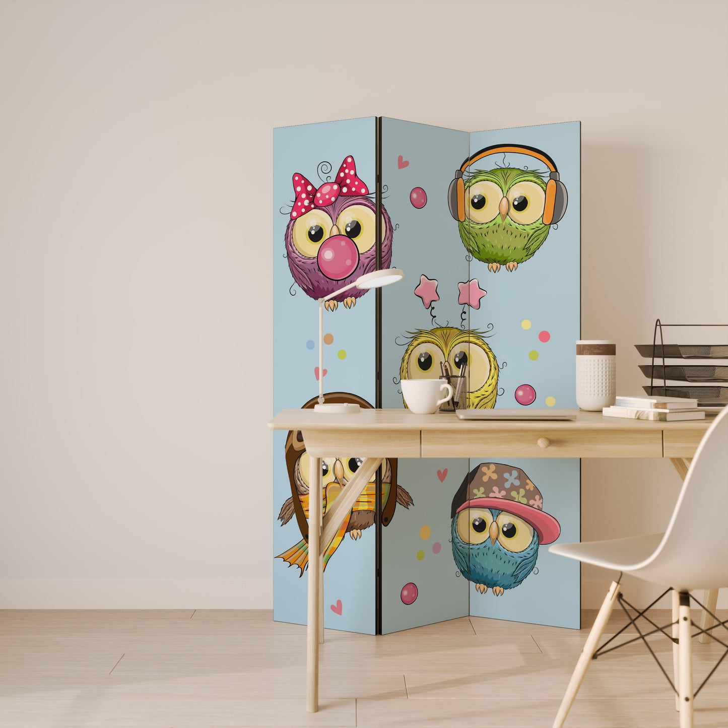 OWLY SQUAD 3dílný paraván