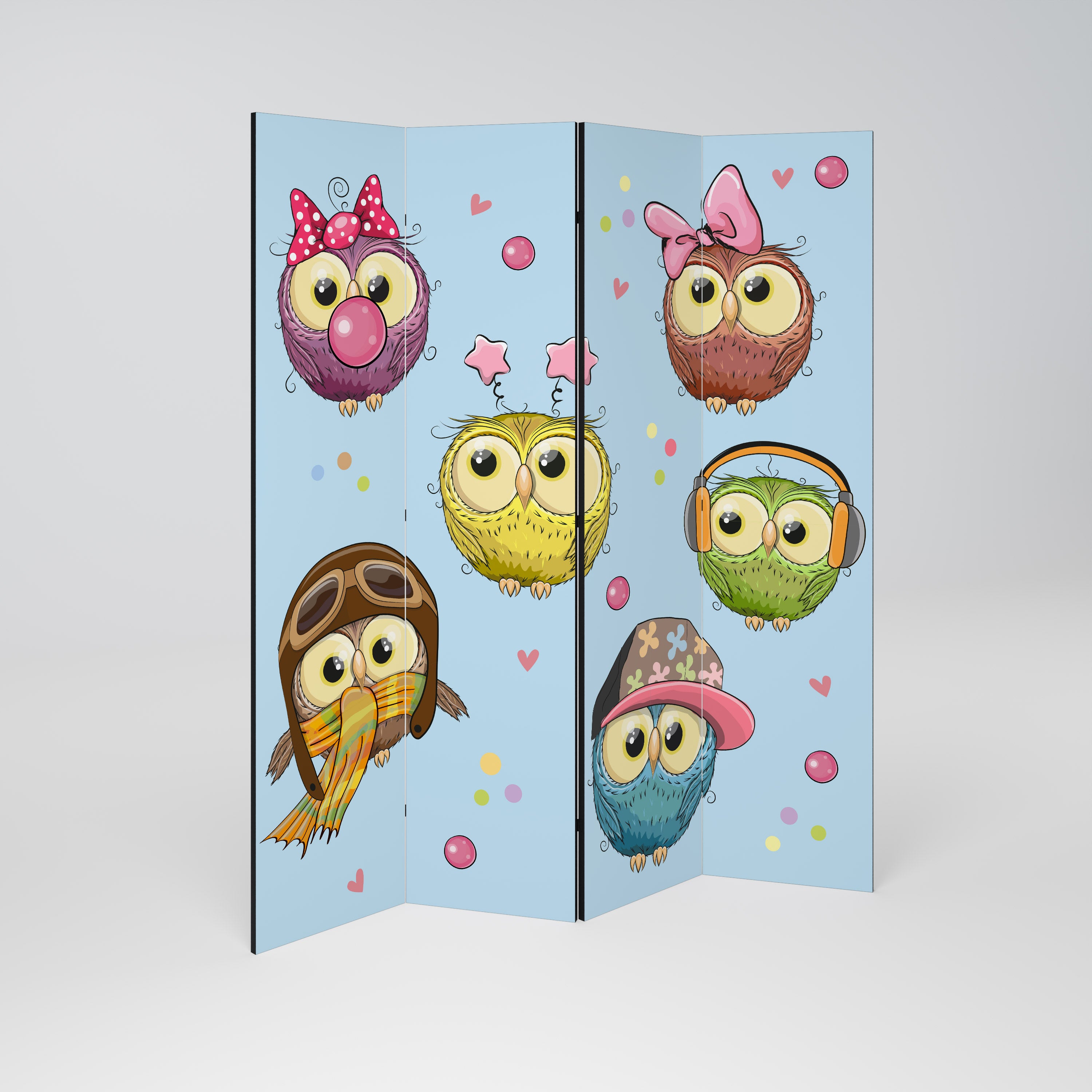 OWLY SQUAD 4dílný paraván