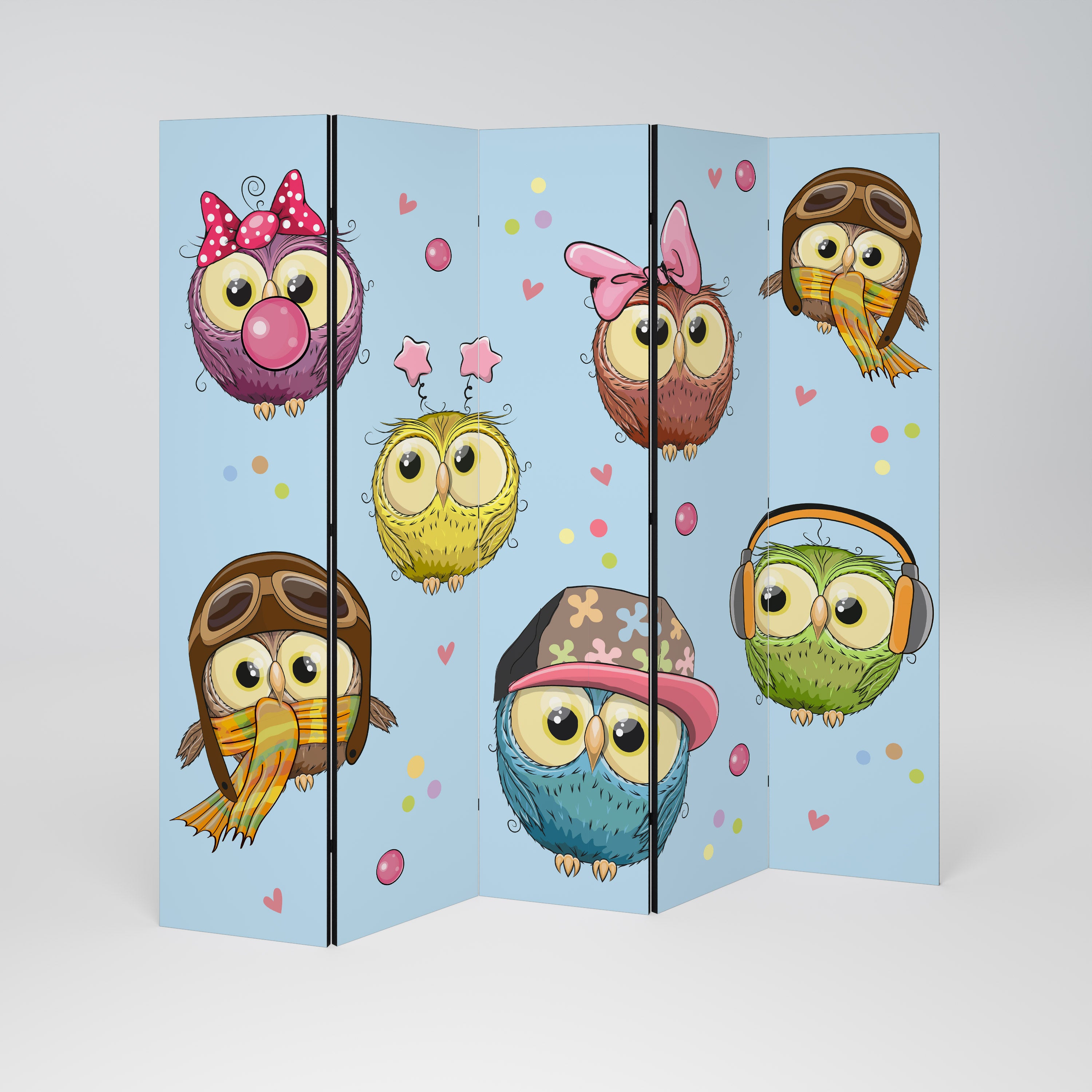 OWLY SQUAD 5dílný paraván