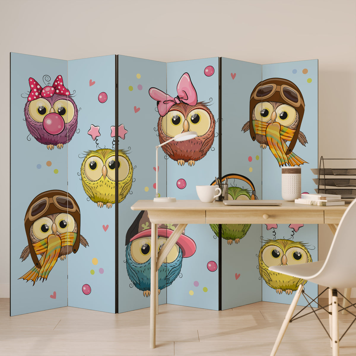 OWLY SQUAD 6dílný paraván