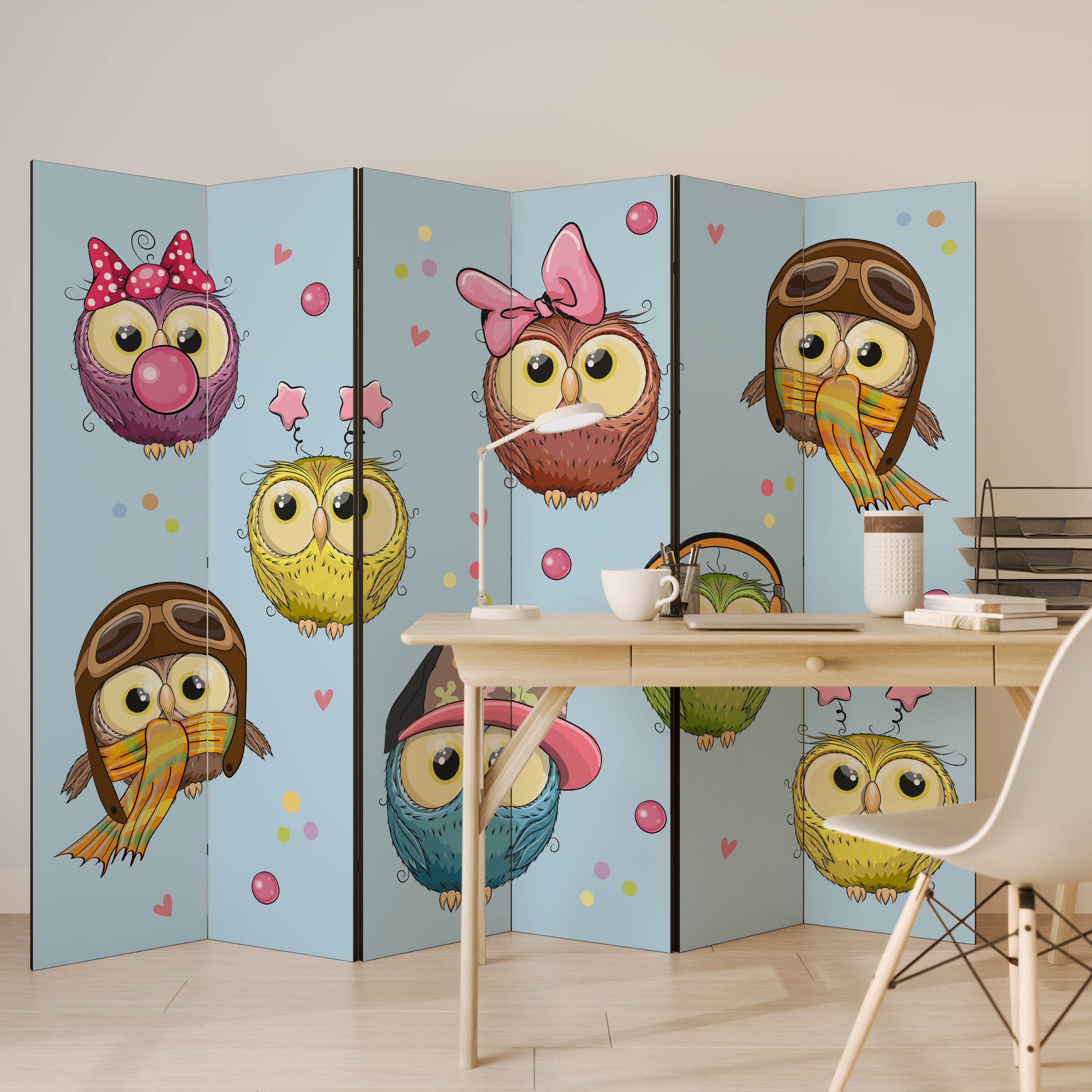 OWLY SQUAD 6dílný paraván