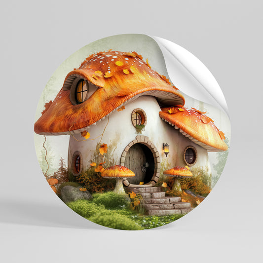 MYSTIC TOADSTOOL Kulatá samolepka