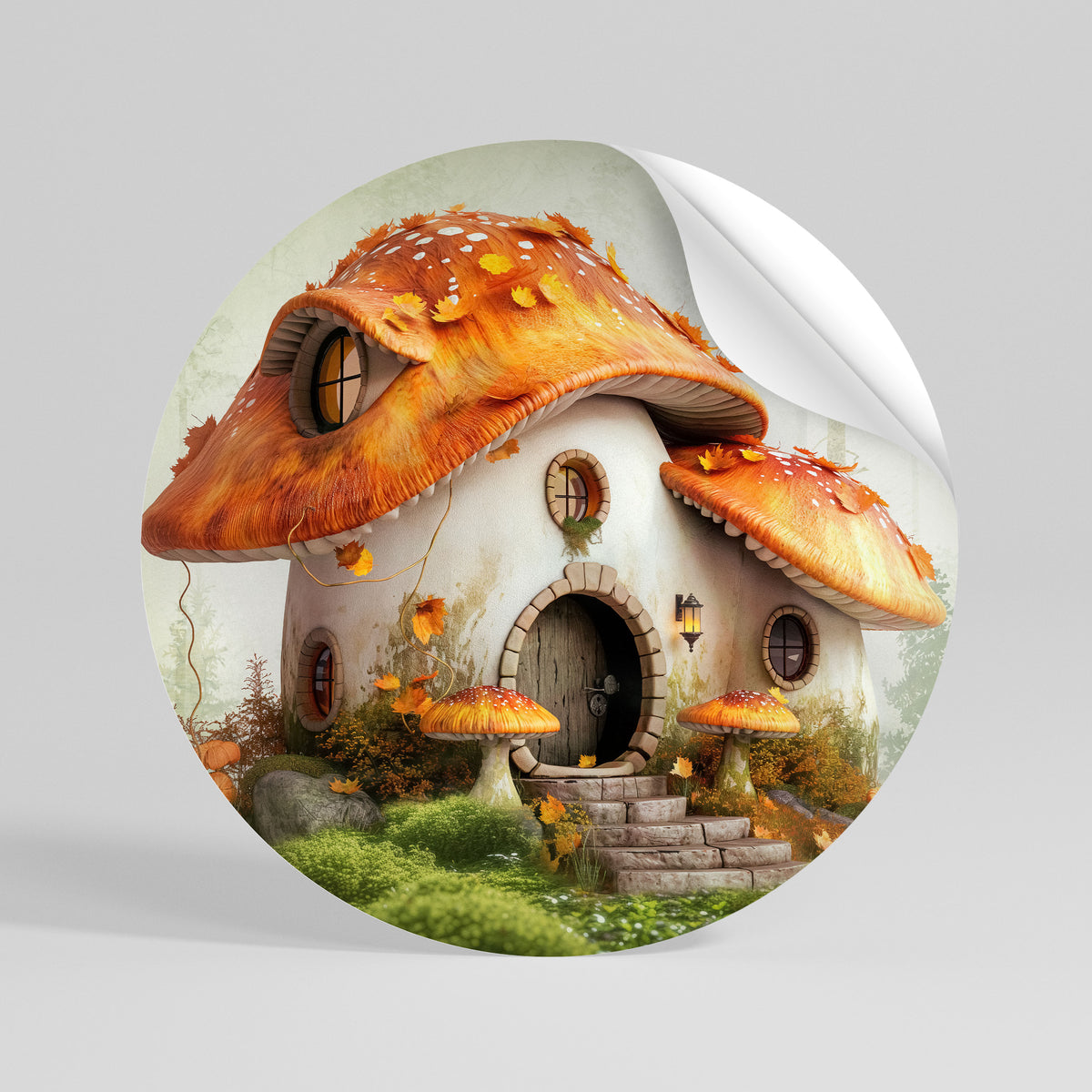 MYSTIC TOADSTOOL Kulatá samolepka