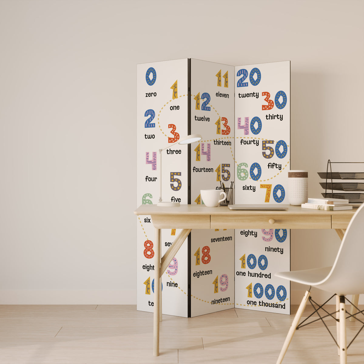 COUNTING LESSON 3dílný paraván