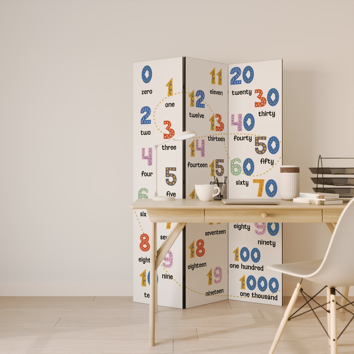 COUNTING LESSON 3dílný paraván